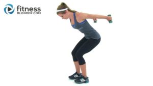 Woman doing an upper body workout. 