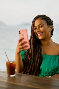 Woman using a cellphone