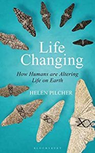 Life Changing Helen Pilcher book cover. Image on cover is of a series of 10 moths arranged from a black, small one one to a large, cream one. 