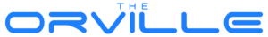"The Orville" written in a stylized sans-serif blue font, similar to Star Trek- The Next Generation