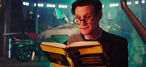 Dr. Who reading an advanced quantum mechanics book
