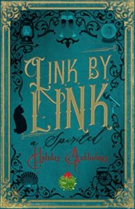 Link by Link- A Spirited Holiday Anthology by M. Dalto and others book cover. Image on cover is of abstract designs that look like they're from the nineteenth century. 