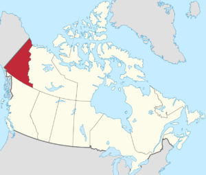Yukon territory highlighted on a map