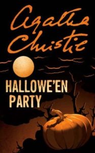 Hallowe'en Party (Hercule Poirot, #39) by Agatha Christie book cover. image on cover is of a pumpkin in shadows.