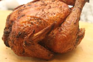close-up shot of roasted bird