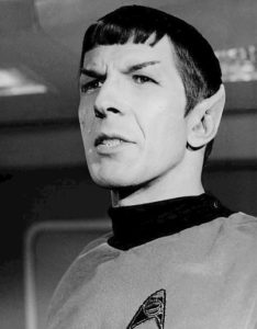 Photo of Leonard Nimoy as Mr. Spock from the television series Star Trek on May 2, 1967.