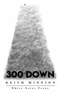 300 Down by Keith Minnion book cover. Image on cover is a black and white photo of a narrow strip of grass.