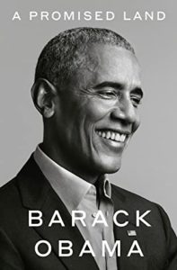 A Promised Land Barack Obama book cover. image on cover is of President Obama looking to the side and smiling. 