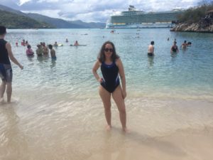 Lydia standing on Labadee Beach in Haiti