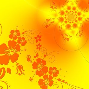 An orange and yellow floral design. 