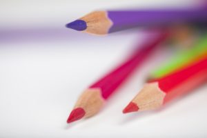 Close-up photo of colored pencils 