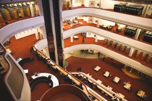 Photo of the many floors of the Toronto Reference Library 