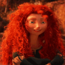 Merida from Brave tossing her curls around. 