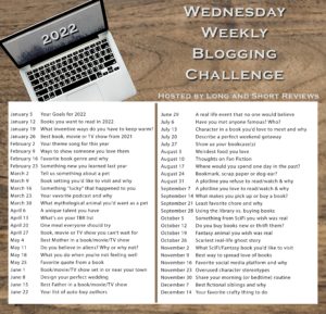 List of blogging topics for The Wednesday Weekly Blogging Challenge for 2022
