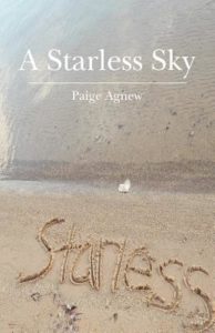A Starless Sky by Paige Agnew book cover. Image on cover shows the word Starless etched into some sand. 