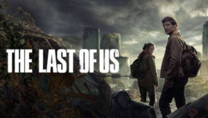 Poster for the tv show The Last of Us. Poster shows the two main character, Ellie and 